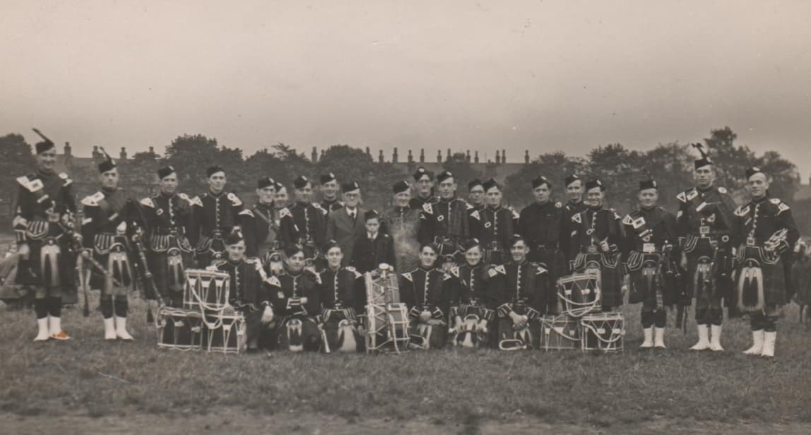 City of Bradford Pipe Band in the 1940s